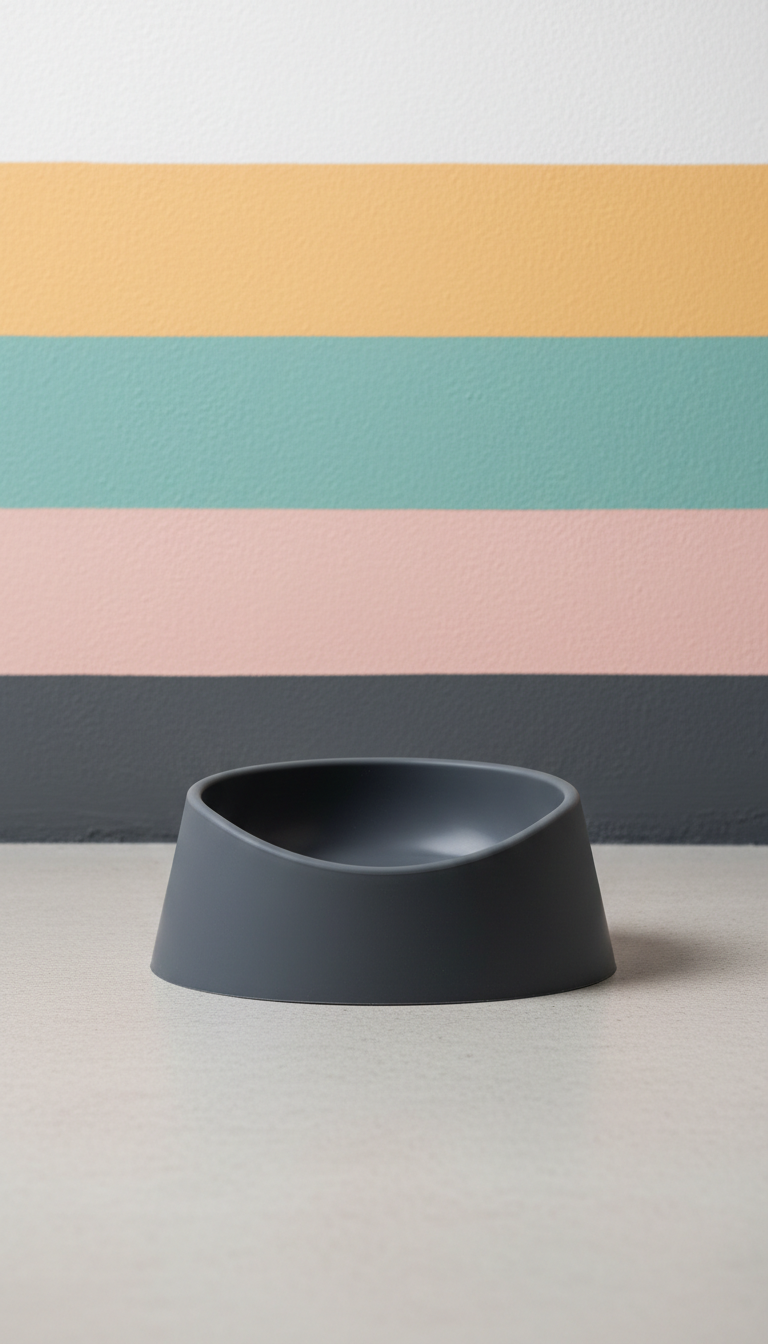 Urban charcoal anti-spill silicone pet bowl