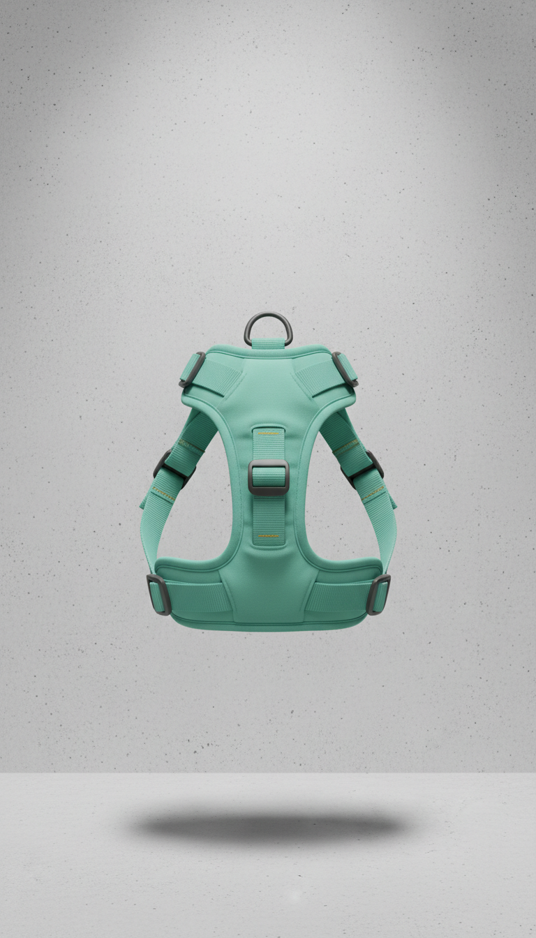 Minty teal ergonomic dog harness